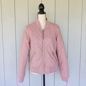 THREAD & SUPPLY | Pink Faux Leather Quilted Coat